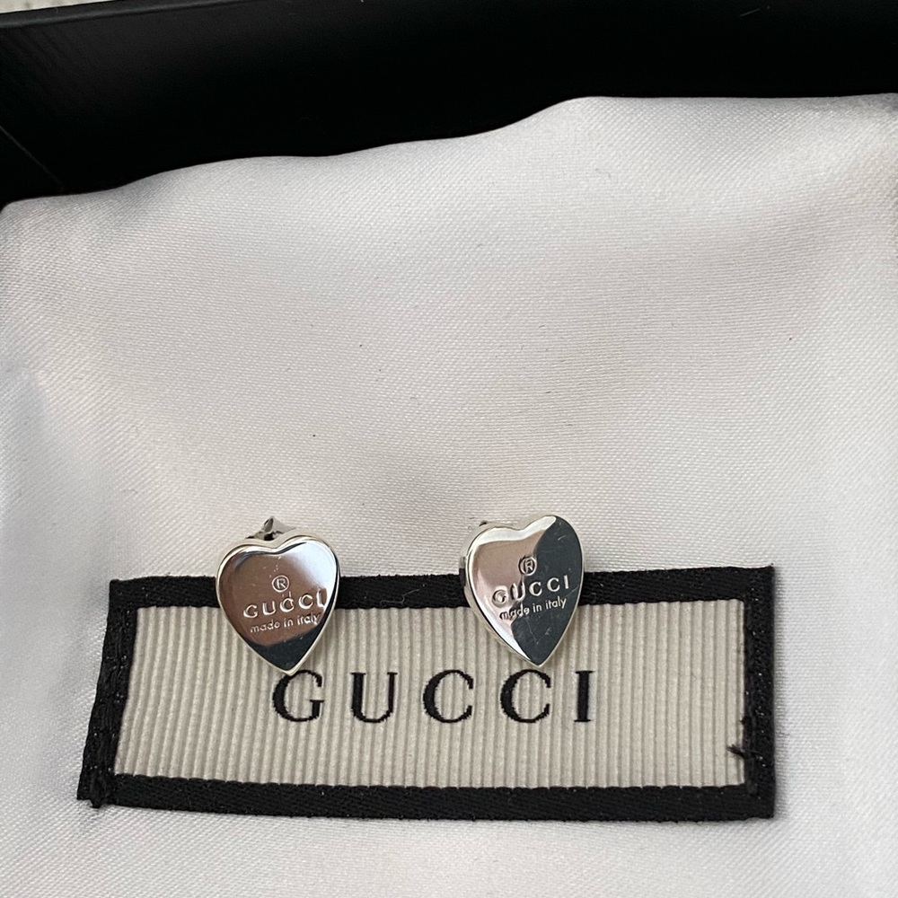 Gucci Heart Earrings Sterling Silver 925